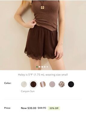 Aerie satin lace shorts